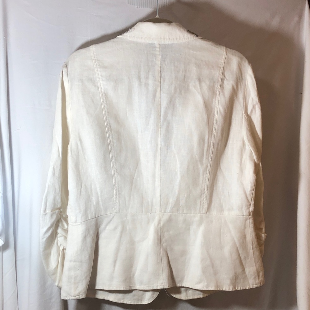 INC International Concepts Cream Embellished Jacket, Size L - Picture 8 of 9